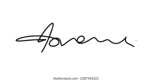 Signature Vector. hand drawn Autograph. Written black signature isolated on white background. Handwritten autograph. Handwriting Signature by pen. Writing sign sketch. Scrawl signature illustration.