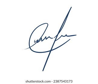 Signature Vector. hand drawn Autograph. Written blue signature isolated on white background. Handwritten autograph. Handwriting Signature by pen. Writing sign sketch. Scrawl signature illustration.