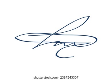 Signature Vector. hand drawn Autograph. Written blue signature isolated on white background. Handwritten autograph. Handwriting Signature by pen. Writing sign sketch. Scrawl signature illustration.