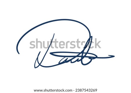 Signature Vector. hand drawn Autograph. Written blue signature isolated on white background. Handwritten autograph. Handwriting Signature by pen. Writing sign sketch. Scrawl signature illustration.