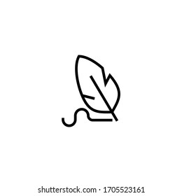Signature vector icon in linear, outline icon isolated on white background