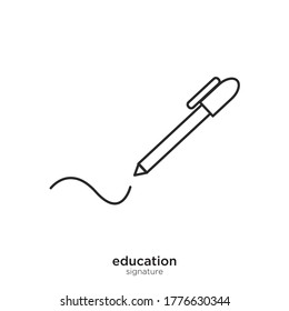 Signature vector illustration lineal color and filled design