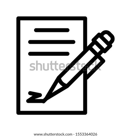 signature vector thin line icon