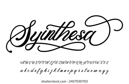 Signature. Wavy elegant calligraphy spelling for decoration of the wedding invitation