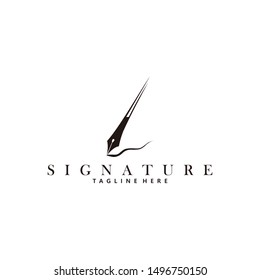Signature of writer logo icon vector