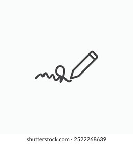 Signatureline in Thin line black color. flat simple vector symbols illustration.
