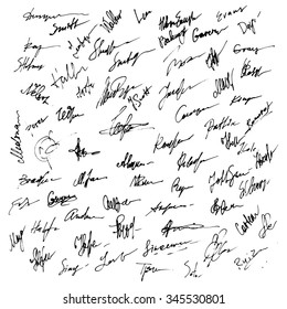 Signatures set. Abstract Business autograph illustration.
