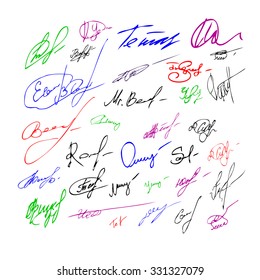 Signatures set. Vector