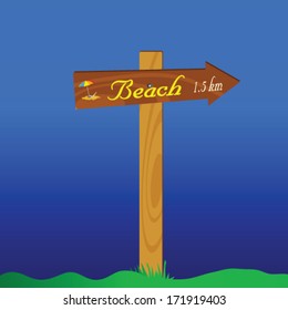 signboard for the beach vector illustration