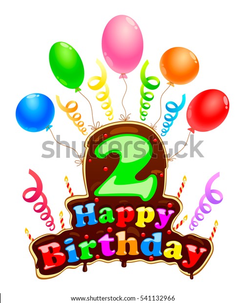 Signboard Birthday 2 Years Happy Birthday Stock Vector (Royalty Free ...