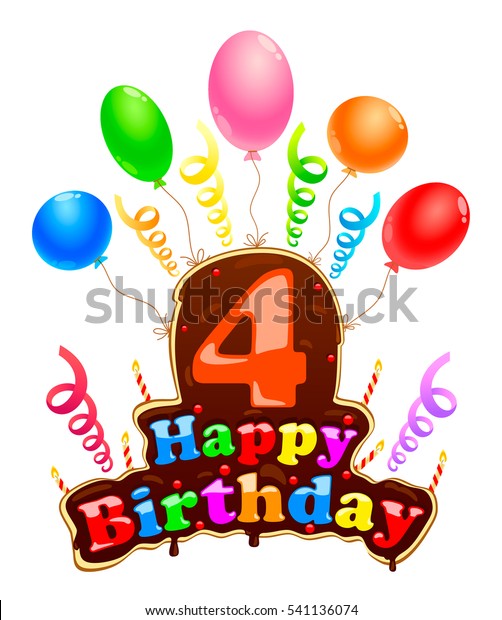 Signboard Birthday 4 Years Happy Birthday Stock Vector (Royalty Free ...