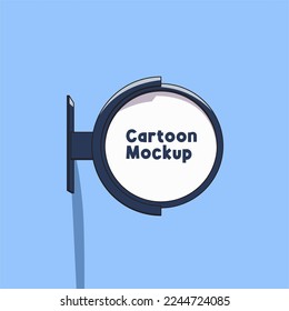 Signboard Cartoon Mockup Vector Object