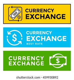 Signboard currency exchange design. Vector template