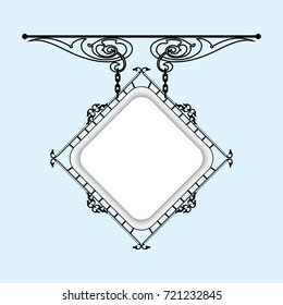 A signboard for decorating your ideas. Can be used as a frame, signboard. Vector.
