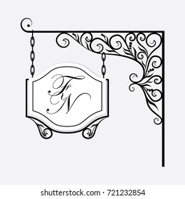 A signboard for decorating your ideas. Can be used as a frame, signboard. Vector.