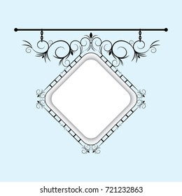 A signboard for decorating your ideas. Can be used as a frame, signboard. Vector.