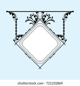 A signboard for decorating your ideas. Can be used as a frame, signboard. Vector.