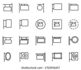 Set für Design-Symbole für Signaturen. Dünne Vektorsymbole für mobile Konzepte und Web-Apps. Qualitativ hochwertige Symbole im trendigen, flachen Stil. Kollektion des hochwertigen schwarzen Rahmenlogos