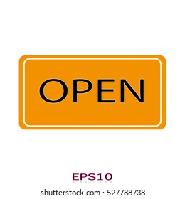 signboard entrance open, vector icon, eps10