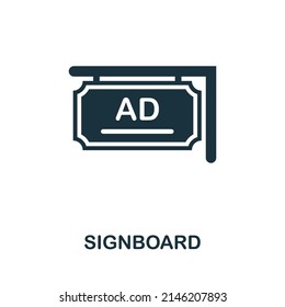 Signboard flat icon. Colored element sign from outdoor advertising collection. Flat Signboard icon sign for web design, infographics and more.