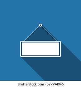 Signboard flat icon with long shadow. Vector Illustration