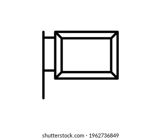 Icono plano de la placa de carteles. Símbolo de esquema único de alta calidad para diseño web o aplicación móvil.  Señales de línea delgada para el logotipo de diseño, tarjeta de visita, etc. Pictograma de contorno EPS10