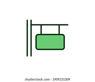 Signboard flat icon. Thin line signs for design logo, visit card, etc. Single high-quality outline symbol for web design or mobile app. Marketing outline pictogram.