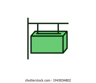 Signboard flat icon. Thin line signs for design logo, visit card, etc. Single high-quality outline symbol for web design or mobile app. Marketing outline pictogram.
