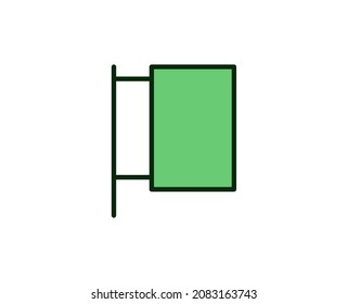 Icono plano de la placa de carteles. Señales de línea delgada para el logotipo de diseño, tarjeta de visita, etc. Símbolo de esquema único de alta calidad para diseño web o aplicación móvil. Pictograma de esquema de marketing.