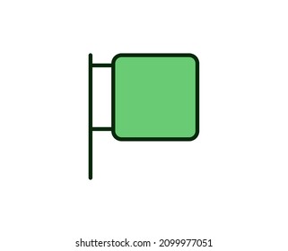 Signboard flat icon. Thin line signs for design logo, visit card, etc. Single high-quality outline symbol for web design or mobile app. Marketing outline pictogram.