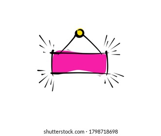 Signboard Flat template on white background in vector illustration