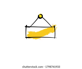 Signboard Flat template on white background in vector illustration