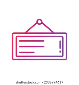 Signboard Gradient Icon Vector Illustration