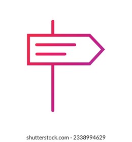 Signboard Gradient Icon Vector Illustration