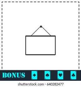 Signboard icon flat. Simple vector symbol and bonus icon