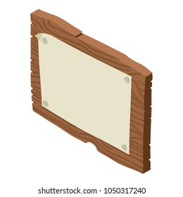 Signboard icon. Isometric illustration of signboard vector icon for web