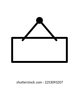 Signboard icon line isolated on white background. Black flat thin icon on modern outline style. Linear symbol and editable stroke. Simple and pixel perfect stroke vector illustration