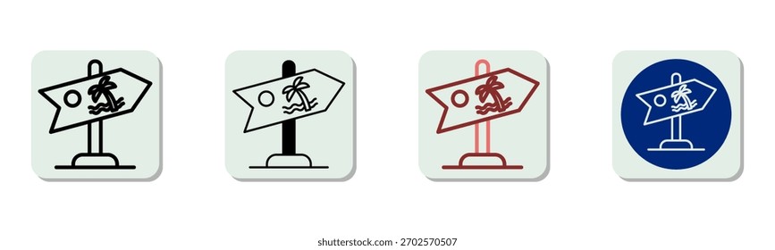 Icono de letrero Multi Style Ilustración vectorial