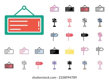 Signboard Icon Set Vector Illustration