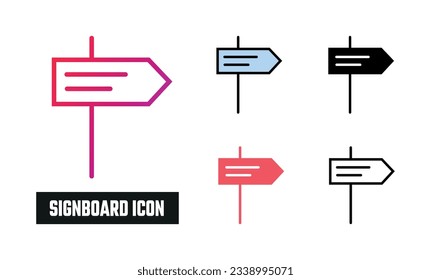 Signboard Icon Set Vector Illustration