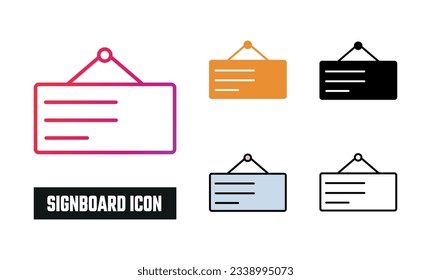 Signboard Icon Set Vector Illustration