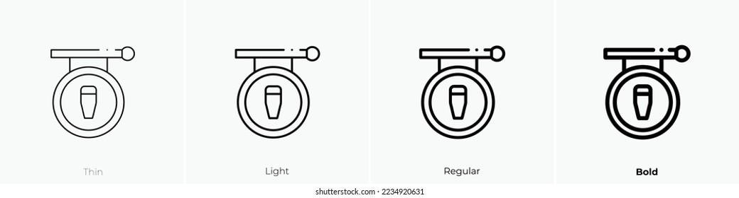 signboard icon. Thin, Light Regular And Bold style design isolated on white background