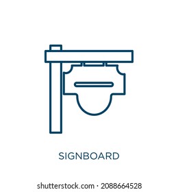 icono de cartón de símbolos. Icono de contorno de cartón de señalización lineal delgado aislado en fondo blanco. Señalización de vector de línea, símbolo para web y móvil
