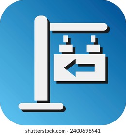 Signboard Left Vector Glyph Gradient Background Icon For Personal And Commercial Use.
