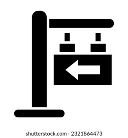 Signboard Left Vector Glyph Icon For Personal And Commercial Use.
