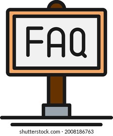 Signboard Line Filled Vector Icon Design
