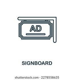 Signboard line icon. Colored element sign from outdoor advertising collection. Outline Signboard icon sign for web design, infographics and more.