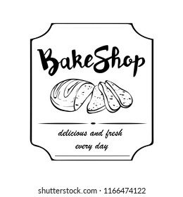 A signboard, a logo, a template for a bakeshop, a bread store, an element of decor. Fresh bread and pastries. Vector
