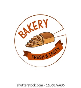 A signboard, a logo, a template for a baking store, a bread shop, an element of decor. Fresh and tasty bread and pastries. Vector