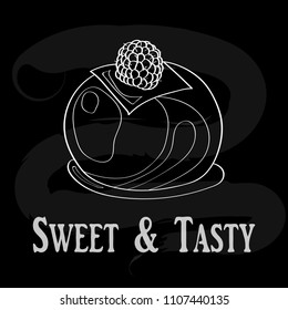 A signboard, a logo, a template for a baking store, a cakes shop, an element of decor. Fresh and tasty sweets and pastries. Vector